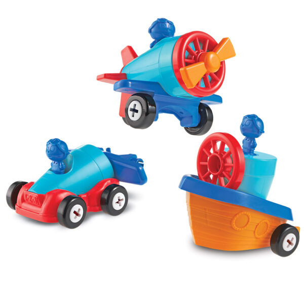 [อายุ 2+] ชุดประกอบแปลงร่างรถแข่ง เรือ และเครื่องบิน (1-2-3 BUILD IT CAR-PLANE-BOAT) [Learning Resources] - Image 2