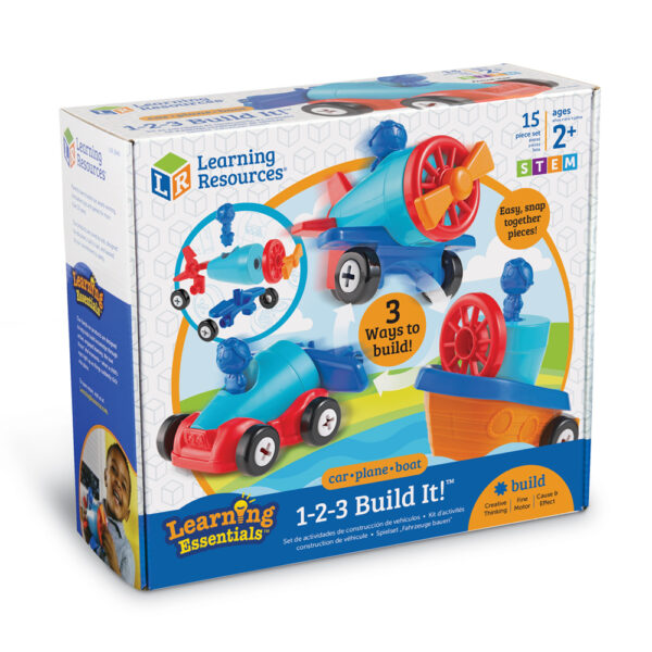 [อายุ 2+] ชุดประกอบแปลงร่างรถแข่ง เรือ และเครื่องบิน (1-2-3 BUILD IT CAR-PLANE-BOAT) [Learning Resources]