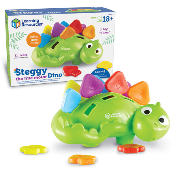[อายุ 18เดือน+] เจ้าไดโนเสาร์น้อยสเต็จจี้ เรียนรู้สีสัน และการนับจำนวน (Steggy the Fine Motor : Dino)  [Learning Resources]