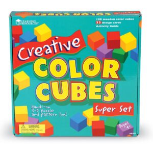 [อายุ 4+] ชุดเกมต่อบล็อกไม้สีสันปริศนา (Creative Color Cubes : Activity Set) [Learning Resources]