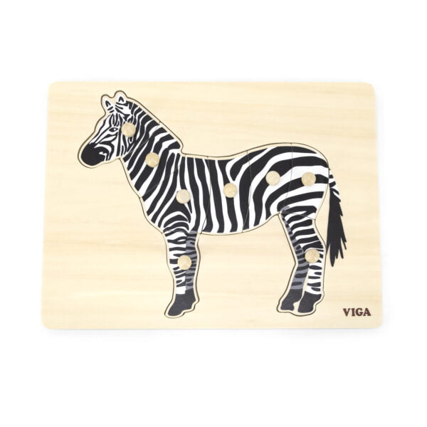 [อายุ 18เดือน+] จิ๊กซอว์ปริศนามอนเตสซอรี่ รูปม้าลาย (Montessori Puzzle : Zebra) [Viga] - Image 3