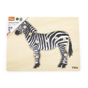 [อายุ 18เดือน+] จิ๊กซอว์ปริศนามอนเตสซอรี่ รูปม้าลาย (Montessori Puzzle : Zebra) [Viga]