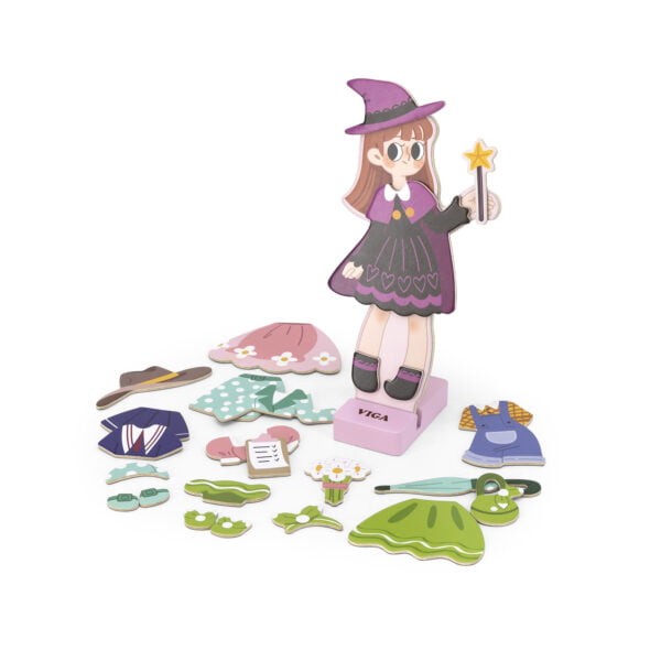 [อายุ 3+] ชุดแต่งตัวตุ๊กตาแม่เหล็กเด็กผู้หญิง (Magnetic Dress Up : Girl) [Viga] - Image 3