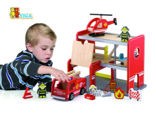 [อายุ 3+] ชุดไม้ประกอบสถานีดับเพลิง (Wooden : Fire Station) [Viga] - Image 3
