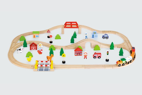 [อายุ 3+] ชุดผจญภัยรถไฟแสนสนุก เซต 90 ชิ้น (Train Set : 90 pcs) [Viga] - Image 7