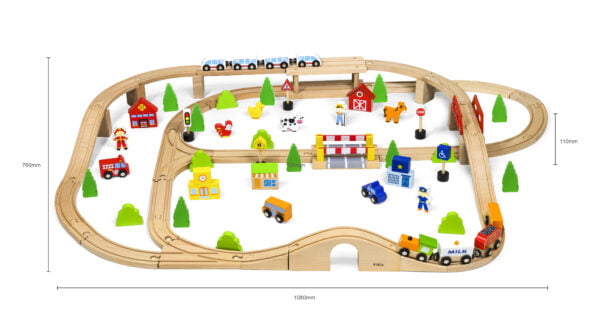 [อายุ 3+] ชุดผจญภัยรถไฟแสนสนุก เซต 90 ชิ้น (Train Set : 90 pcs) [Viga] - Image 5