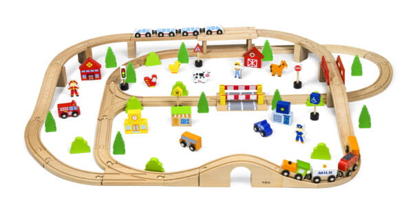 [อายุ 3+] ชุดผจญภัยรถไฟแสนสนุก เซต 90 ชิ้น (Train Set : 90 pcs) [Viga] - Image 9