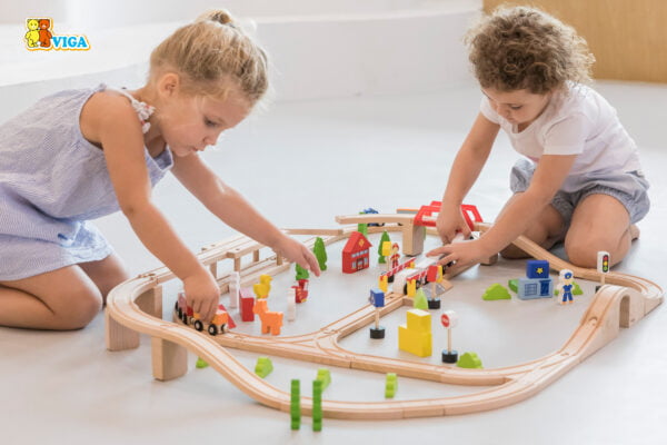 [อายุ 3+] ชุดผจญภัยรถไฟแสนสนุก เซต 90 ชิ้น (Train Set : 90 pcs) [Viga] - Image 3