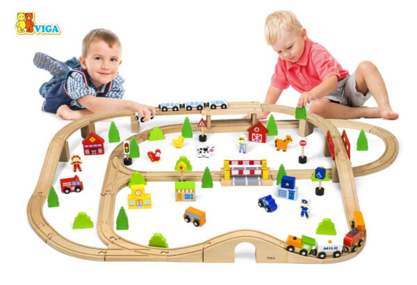 [อายุ 3+] ชุดผจญภัยรถไฟแสนสนุก เซต 90 ชิ้น (Train Set : 90 pcs) [Viga] - Image 4