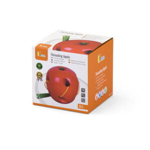 [อายุ 3+] ชุดฝึกร้อยเชือกหนอนกินแอปเปิล (Wooden : Threading Apple) [Viga]