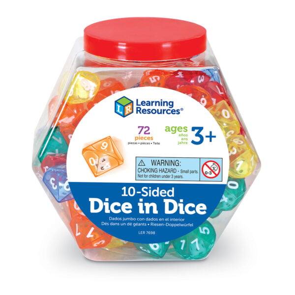 [อายุ 3+] ชุดลูกเต๋าสีสัน (10 Sided Dice in Dice) [Learning Resources]