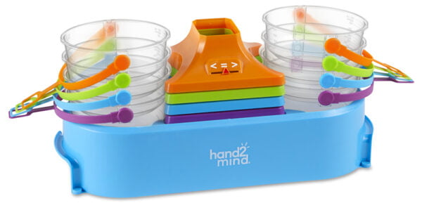 [อายุ 3+] ตาชั่งสองแขนถาดก้นแบนหลากสี เซต 4 ชิ้น พร้อมชุดเก็บ (Nestable Pan Balance Set of 4) [Hand2Mind] - Image 6