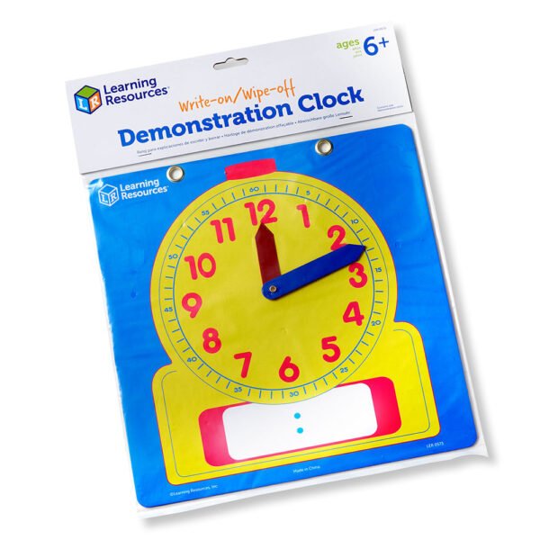 [อายุ 6+] แผ่นนาฬิกาเรียนรู้การบอกเวลาแบบเข็มและดิจิตอล (Write & Wipe Demonstration Clocks) [Learning Resources] - Image 2