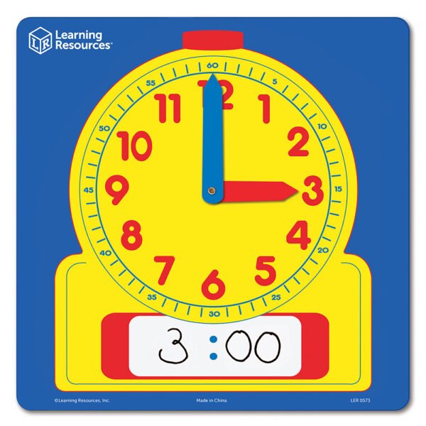 [อายุ 6+] แผ่นนาฬิกาเรียนรู้การบอกเวลาแบบเข็มและดิจิตอล (Write & Wipe Demonstration Clocks) [Learning Resources]