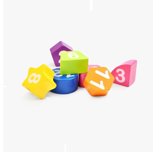 [อายุ 2+] นาฬิกาไม้รูปเรขาคณิตเพลิดเพลิน (Clock Puzzle with Blocks) [Top Bright] - Image 2