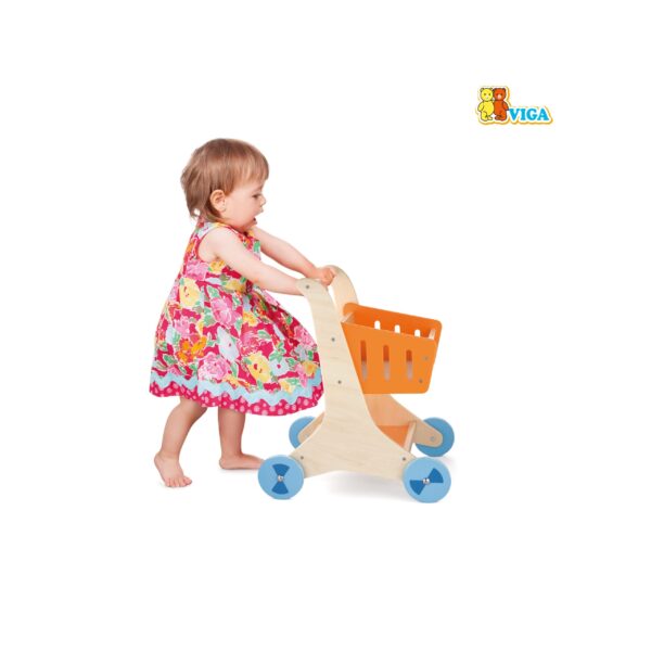 [อายุ 2+] รถเข็นช็อปปิ้งจำลองสำหรับคุณหนู (Shopping Cart) [Viga]
