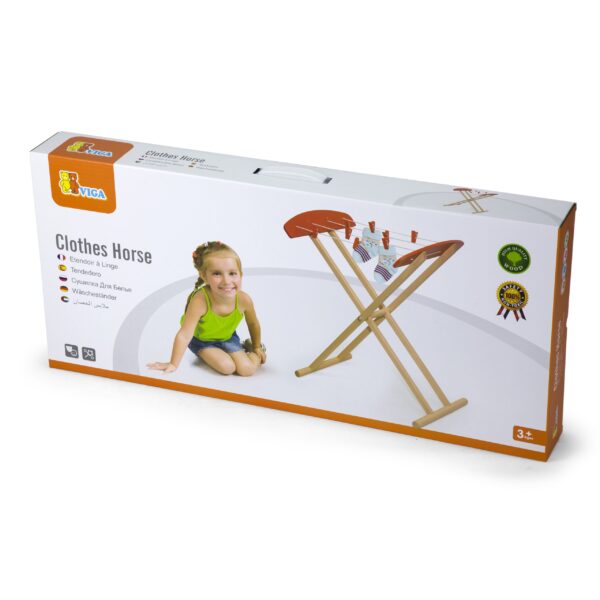 [อายุ 3+] ม้าไม้ตากเสื้อผ้าตุ๊กตา (Clothes Horse) [Viga] - Image 3