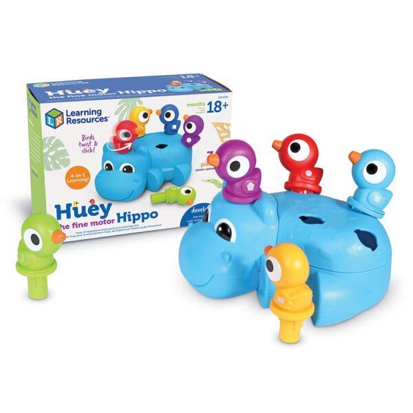 [อายุ 18เดือน+] เจ้าฮิปโปน้อยฮิวอี้ และนกน้อยเพื่อนรักหลากสีสัน (Huey the Fine Motor Hippo) [Learning Resources]