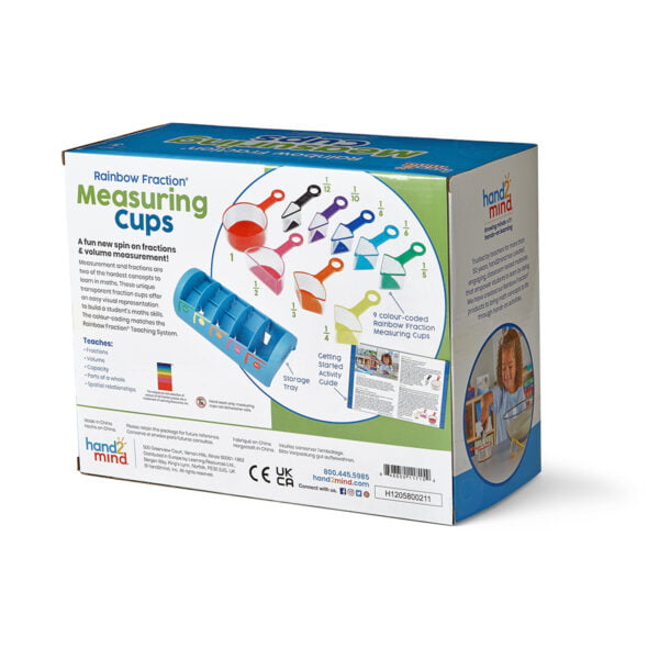 [อายุ 3+] ชุดถ้วยตวง เซตสีรุ้ง 9 ชิ้น (Rainbow Fraction : Measuring Cups 9-Piece Set) [Hand2Mind] - Image 12