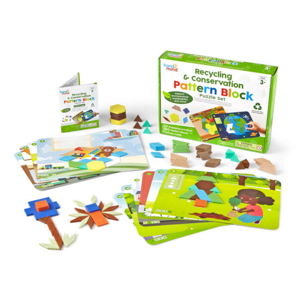 [อายุ 3+] ชุดเกมบล็อกรูปปริศนาการรีไซเคิลและการอนุรักษ์ธรรมชาติ (Recycling & Conservation : Pattern Block) [Hand2Mind] - Image 3