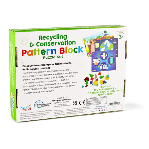 [อายุ 3+] ชุดเกมบล็อกรูปปริศนาการรีไซเคิลและการอนุรักษ์ธรรมชาติ (Recycling & Conservation : Pattern Block) [Hand2Mind] - Image 2
