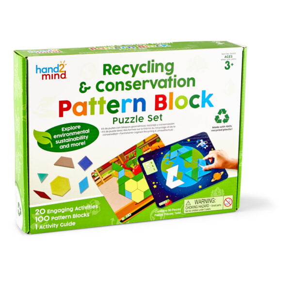[อายุ 3+] ชุดเกมบล็อกรูปปริศนาการรีไซเคิลและการอนุรักษ์ธรรมชาติ (Recycling & Conservation : Pattern Block) [Hand2Mind]