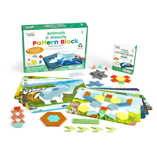 [อายุ 3+] ชุดเกมบล็อกรูปปริศนาสัตว์และแมลง (Animals & Insects : Pattern Block) [Hand2Mind] - Image 2