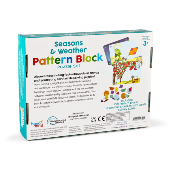 [อายุ 3+] ชุดเกมบล็อกรูปปริศนาฤดูกาลและสภาพอากาศ (Seasons & Weather : Pattern Block) [Hand2Mind] - Image 2