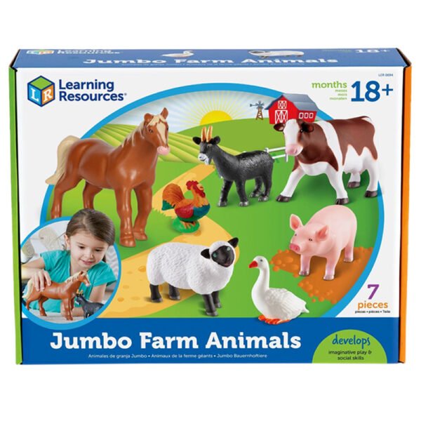 [อายุ 3+] ชุดสัตว์เลี้ยงในฟาร์มจัมโบ้ ในชุดมี 7 ชิ้น (JUMBO DINOSAURS) [Learning Resources] - Image 2