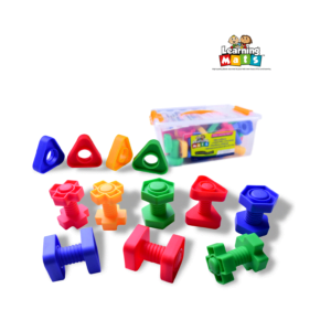 ตัวต่อฝึกหมุนเกลียว 64 ชิ้น (64 threaded training adapters) [Learning Mats]