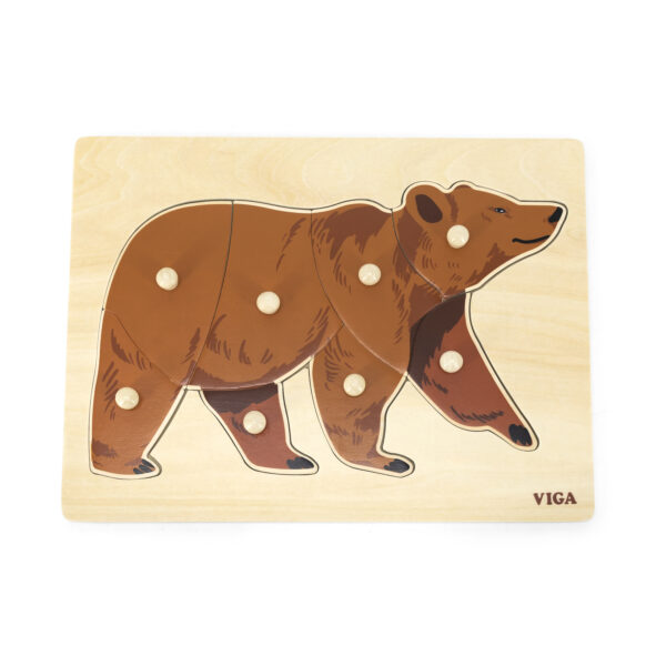 ชุดภาพตัดต่อปริศนารูปสัตว์มอนเตสซอรี่ 12 แบบพร้อมชั้นวาง (Montessori Puzzle 12pcs Set with Storage shelf) [Viga] - Image 4