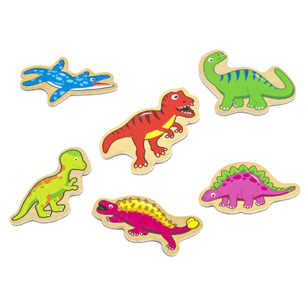 [อายุ 2+] ชุดไดโนเสาร์ไม้แถบแม่เหล็กหลากหลายสีสัน จำนวน 20 ชิ้น (Magnetic Dinosuars : 20pcs) [Viga] - Image 4