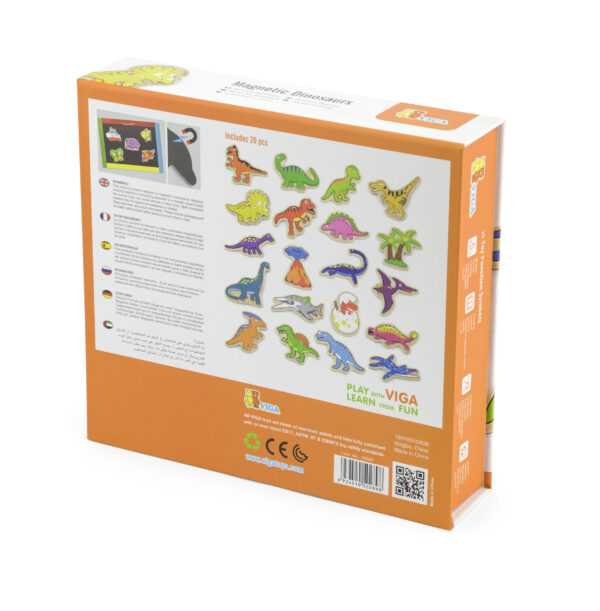 [อายุ 2+] ชุดไดโนเสาร์ไม้แถบแม่เหล็กหลากหลายสีสัน จำนวน 20 ชิ้น (Magnetic Dinosuars : 20pcs) [Viga] - Image 3