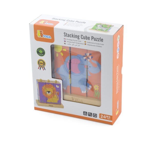 [อายุ 2+] ชุดลูกเต๋าภาพสัตว์ในฟาร์มปริศนา 9 ชิ้น (Stacking Cube Puzzle : Farm Animals) [Viga] - Image 7