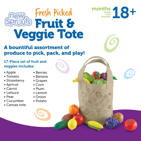 [อายุ 18เดือน+] กระเป๋าหิ้วเก็บผักผลไม้แสนสนุก (Fresh Picked Fruit & Veggie Tote) [Learning Resources] - Image 2