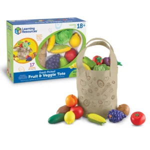 [อายุ 18เดือน+] กระเป๋าหิ้วเก็บผักผลไม้แสนสนุก (Fresh Picked Fruit & Veggie Tote) [Learning Resources]