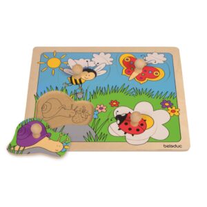 ปริศนาภาพบนทุ่งหญ้า แบบมีปุ่มจับ (BIG KNOB PUZZLES MEDOW) [Beleduc]