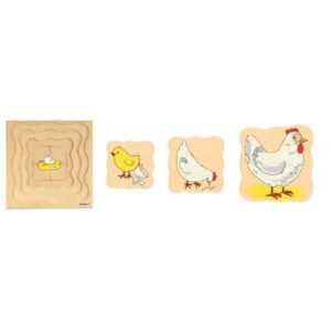 จิ๊กซอว์วัฏจักร: กำเนิดชีวิตลูกไก่ (Multilayer Puzzles : Grow Up Chicken) [Beleduc]
